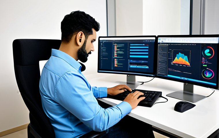 리눅스 실기 시험에서 요구되는 스크립트 작성 기술 - **Prompt:** A professional female architect, fully clothed in modest business attire, reviewing blue...