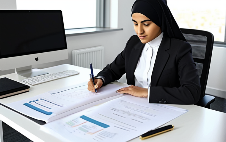 리눅스 자격증을 활용한 이직 준비 전략 - Professional Assessment & Goal Setting**

A young Arab professional, fully clothed in modest busines...