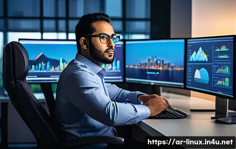 리눅스 자격증을 활용한 해외 취업 성공 사례 - A professional Arab man in his early 30s wearing business casual attire and glasses, sitting confide...