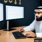 리눅스 실기 시험에서 출제된 최신 문제 유형 - A detailed, realistic scene of a Middle Eastern professional workspace with an Arab man in his 30s w...