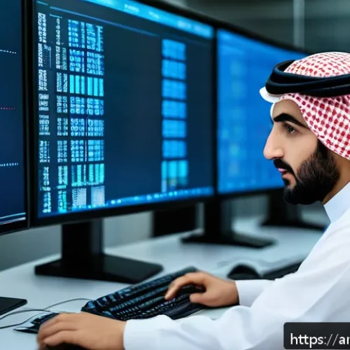 리눅스 실무에서 경험한 서버 장애 처리 사례 - A detailed, realistic Linux server room environment showing a system administrator of Middle Eastern...